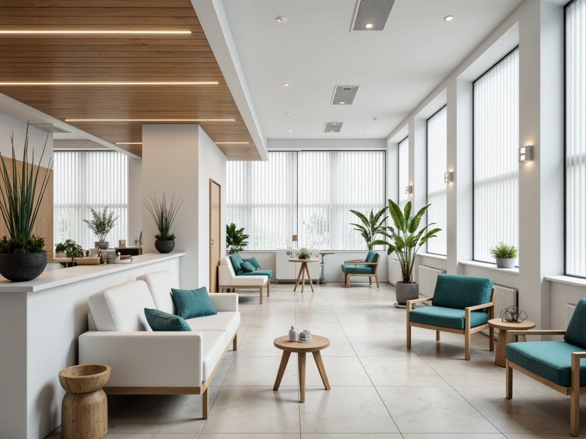 Modern dental reception with teal lounge seating, SW6 Fulham